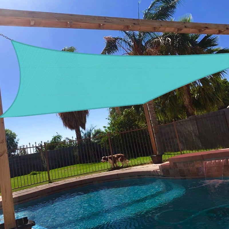 Windscreen4less 16' x 20' Sun Shade Sail Rectangle Outdoor Canopy Cover UV Block for Backyard Porch Pergola Deck Garden Patio (Turquoise) - Image 1